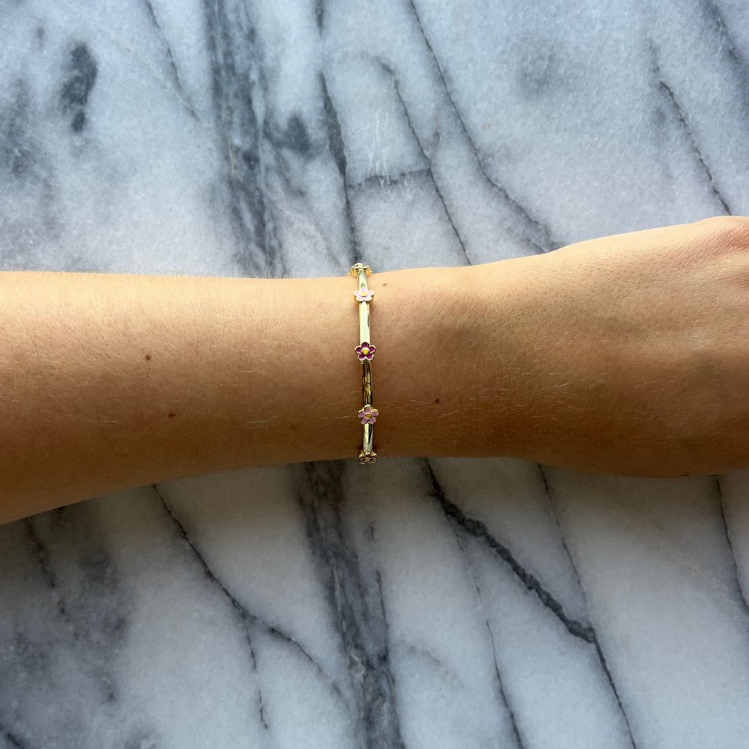 pink-flower-gold-bangle